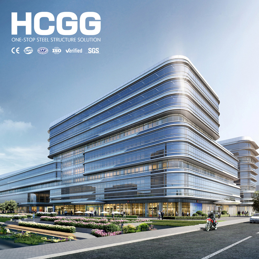 Prefabricated Steel Structure High Rise Building H Beam Commercial Hospital Office Fast Assembly