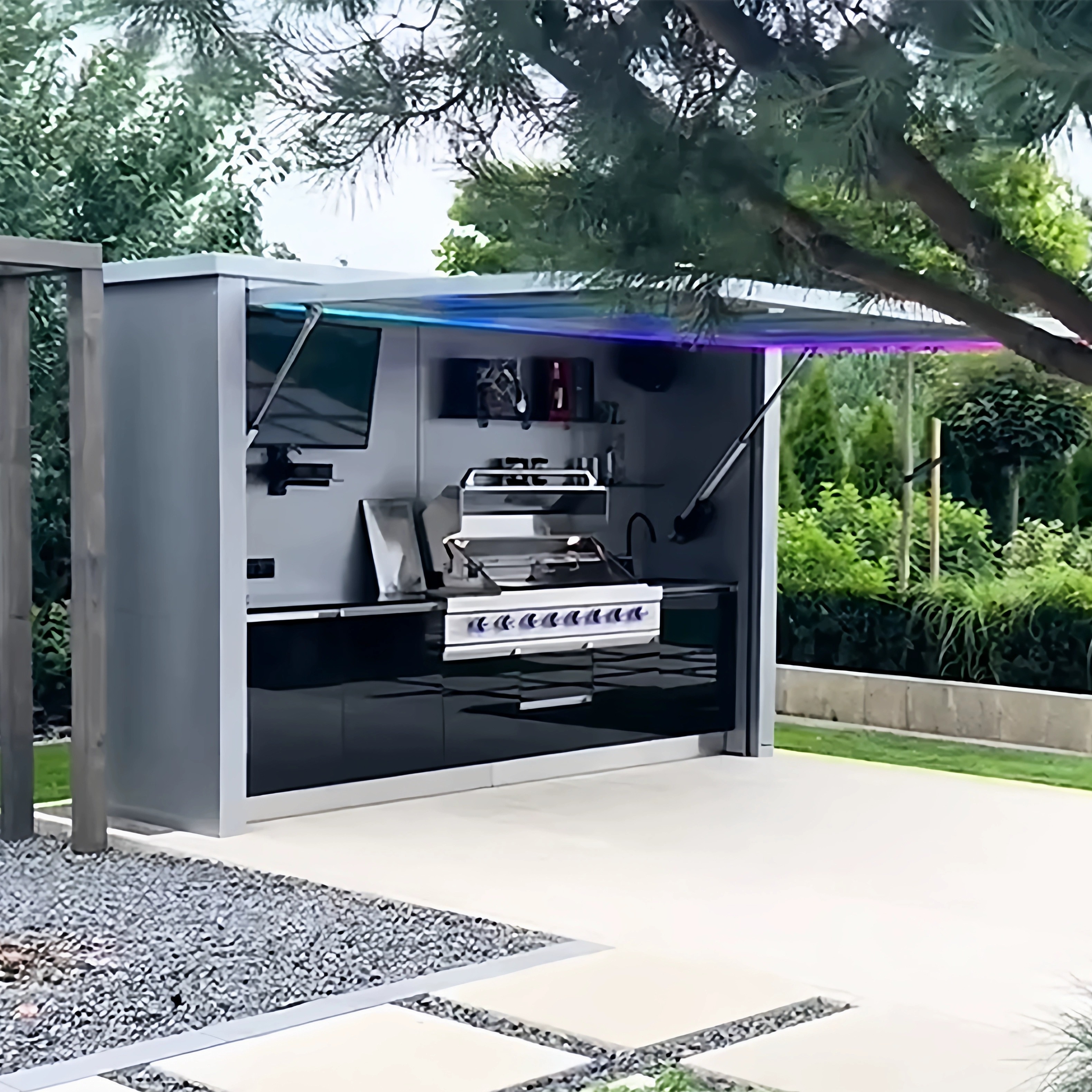 New Design Tiny House Outdoor Mobile Kitchen Prefab Kitchen House With Automatic Door