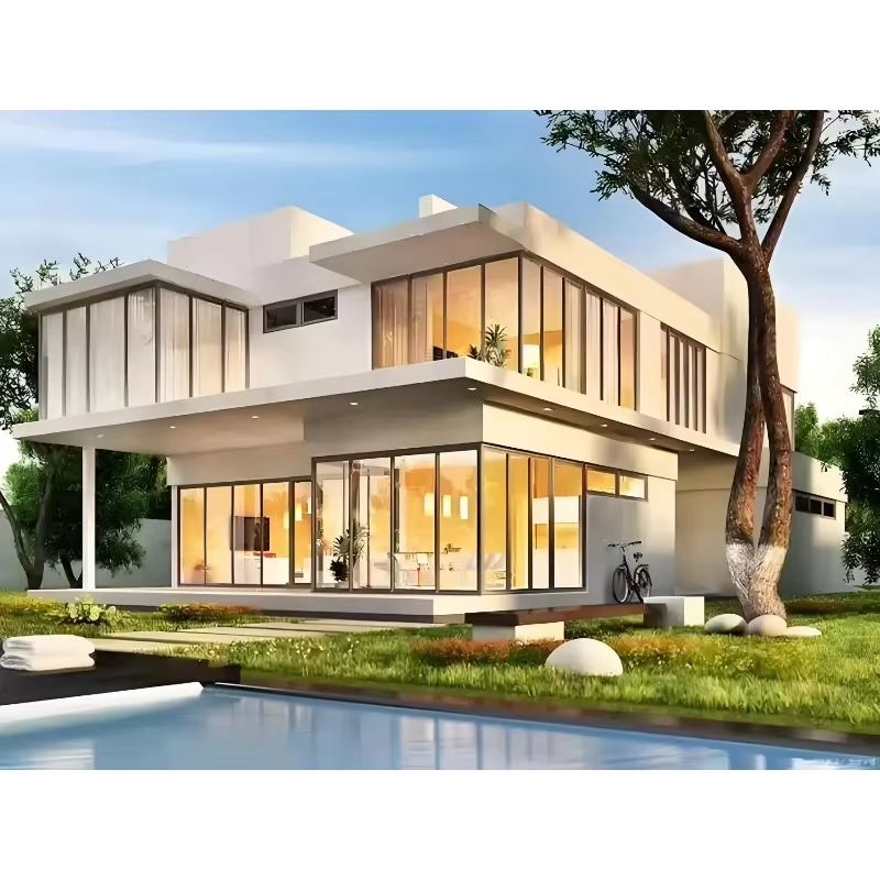 Customized Prefabricated Light Steel Structure Villa/Cottage ALC/AAC Prefab House ISO9001:2015/CE Certification Welding 50 Years