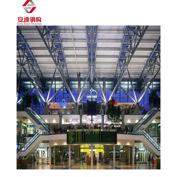 Prefabricated Steel Pipe Truss Structure Airport Waiting Room Hall /Terminal Roof Shed Building