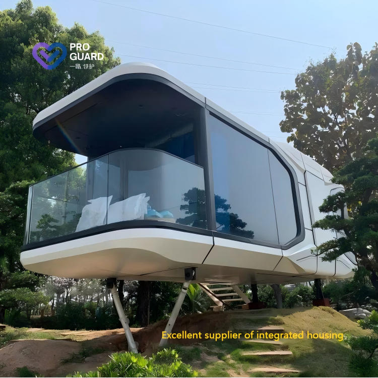 40ft Solar Powered Smart Capsule Space Cabin Tiny House Space Capsule House With Trailer