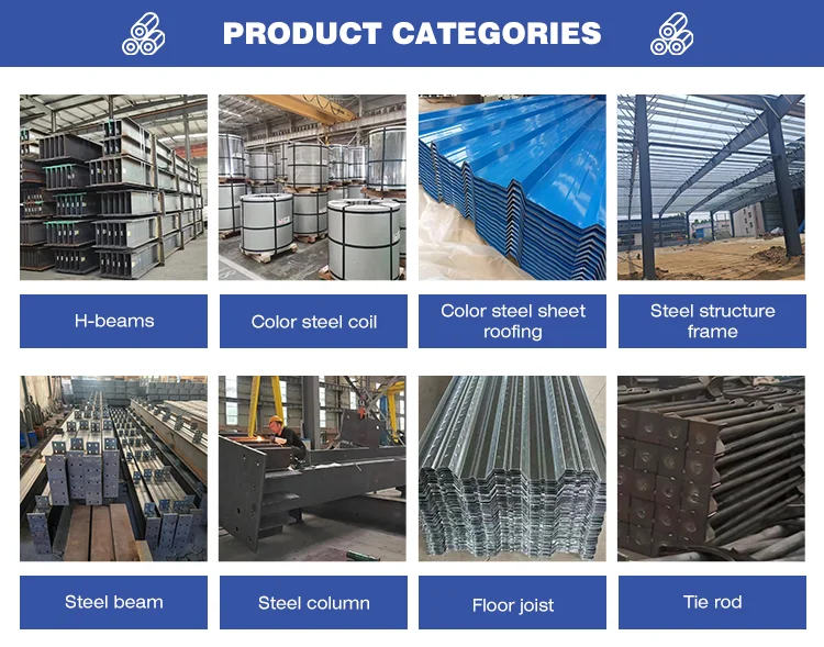 Multi Story Prefabricated Factory Plant Steel Structure Workshop Prefab Hangar Industrial Steel Building Refab Metal Building