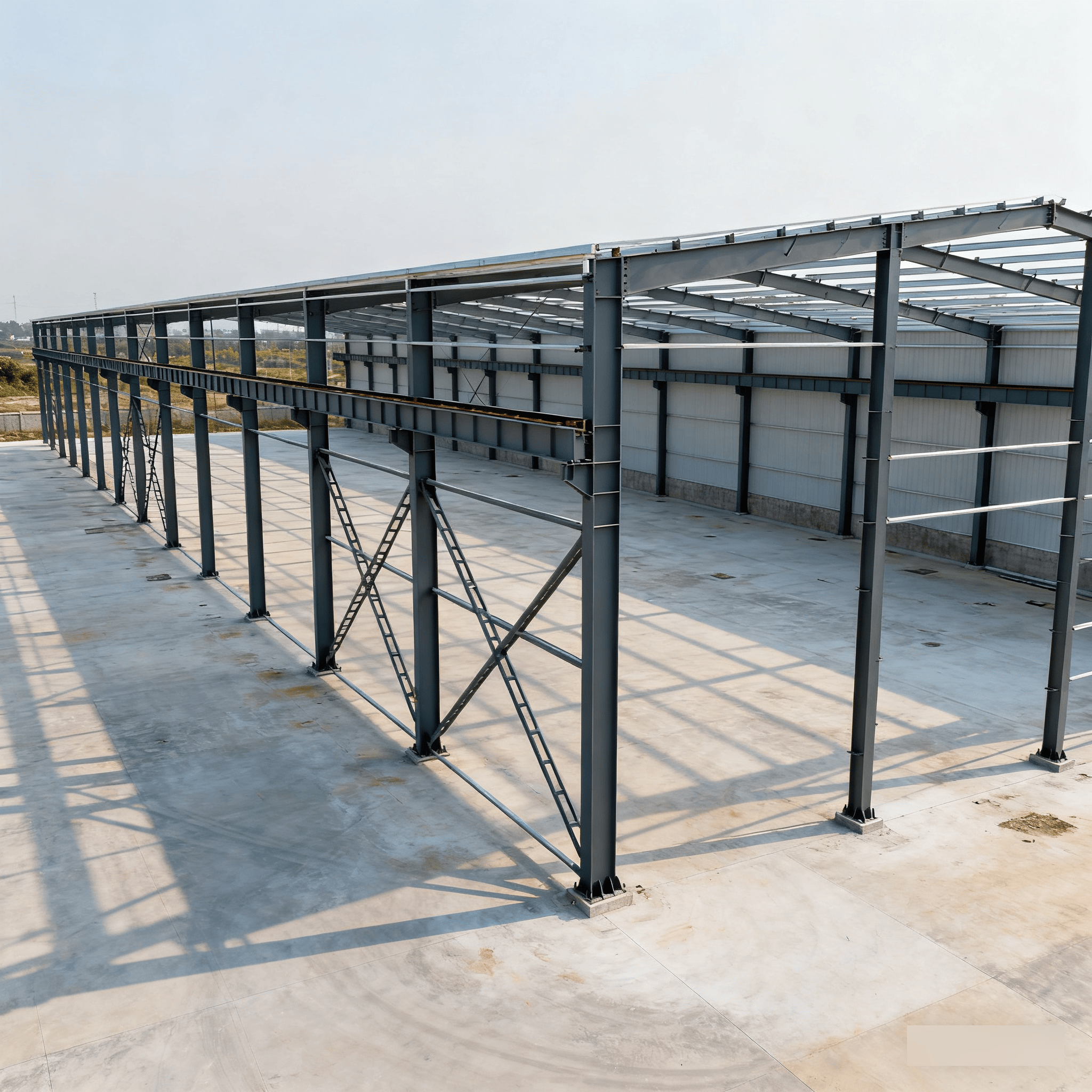 Light Steel Structure Large-span Grid Manufacturing Workshop Factory Building Warehouse Industrial Frame Prefabricated Modular
