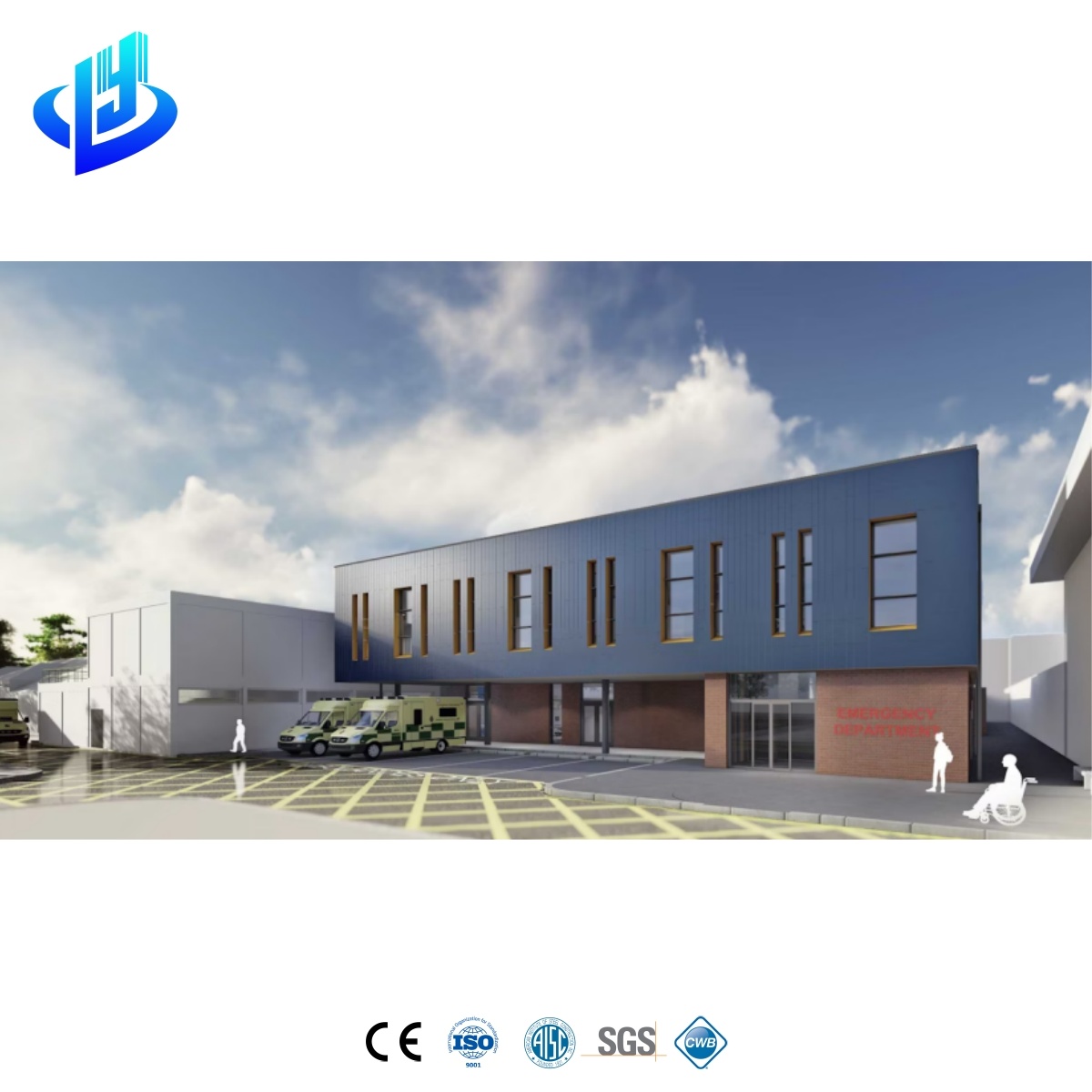 Prefabricated Steel Structure Hospital Public Project Modern Hospital OEM Steel Frame Medical Office Building
