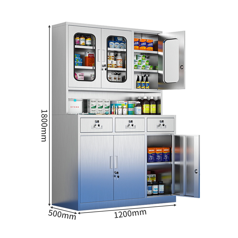 Modern Designed Stainless Steel Medical Cabinet with Safety Lock and Anti - Corrosion Function Ideal for Hospitals and Clinics