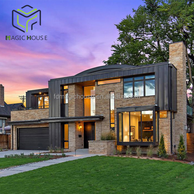 Magic House Light Steel Villa in America Luxury Prefab Fast Construction Light Steel Structure
