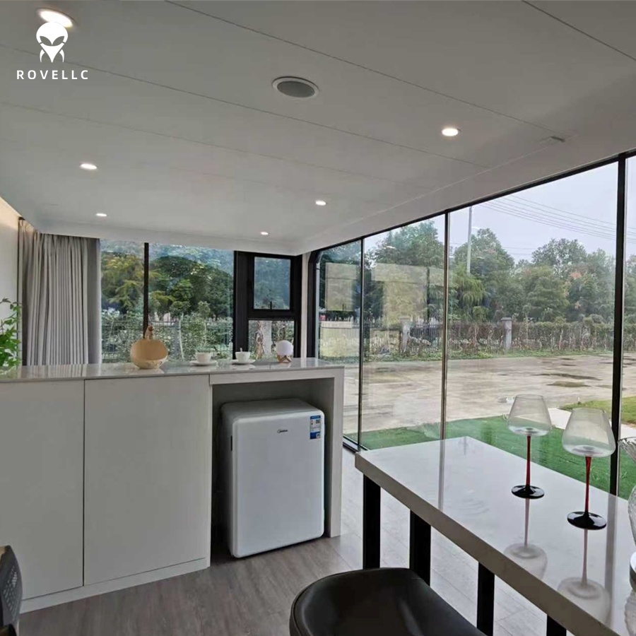 Prefabricated Capsule House Container Home With Solar Panels For Off-Grid Living
