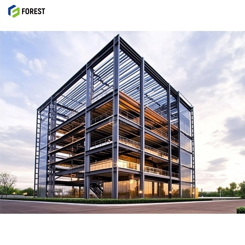 Modular Heavy Steel Frame School Dormitory Building with Fireproof Partition Reinforced Beams Welding &amp; Cutting Services