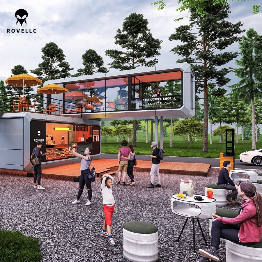 Prefab Steel Frame Capsule House Durable Weatherproof Small Farmhouse Home Office Shop with for Warranty ROVELLC Brand