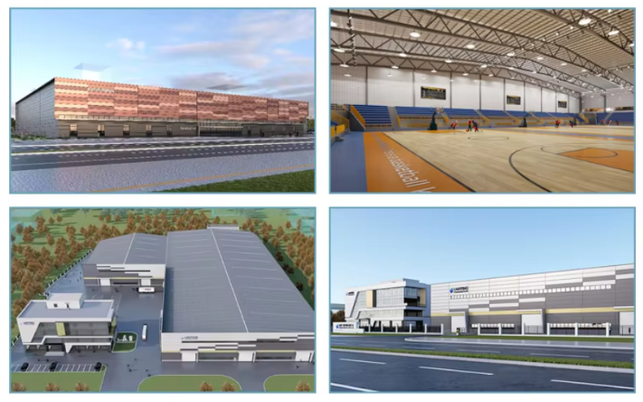 Structural Steel Prefabricated Construction Workshop School Farmhouse Hangar Warehouse