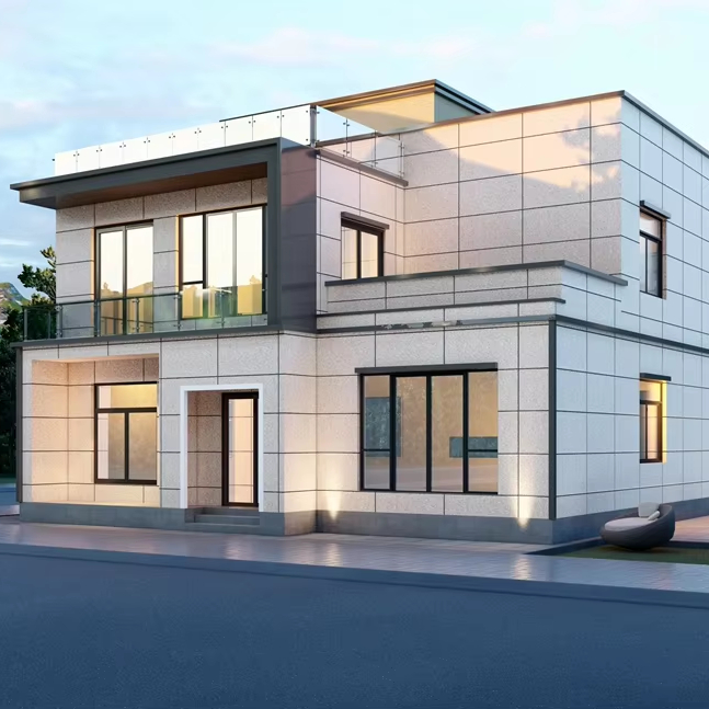 Customizable Galvanized Steel Structure Prefab Villa 1 Year Warranty Onsite Installation Online Support Modern Design 3D Model