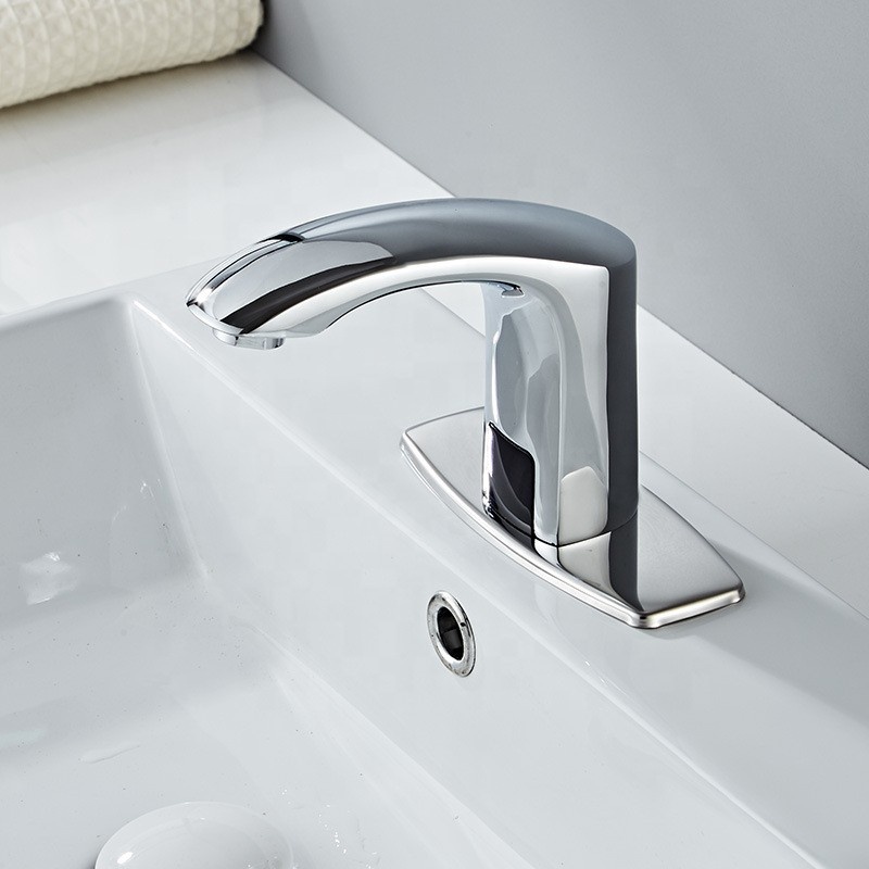 Discount Single hole cold water chrome-plated brass induction faucet Bathroom tap Factory, Quotes