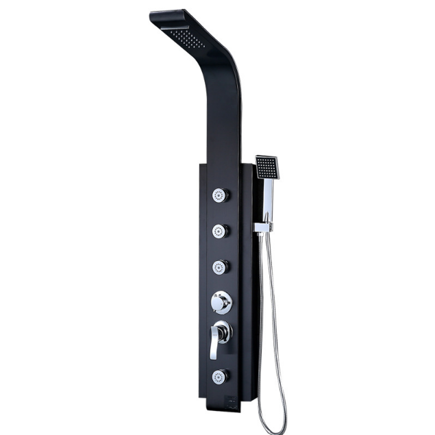 China 6 Feature shower panel brass bathroom shower set with LED lights Companies, Service