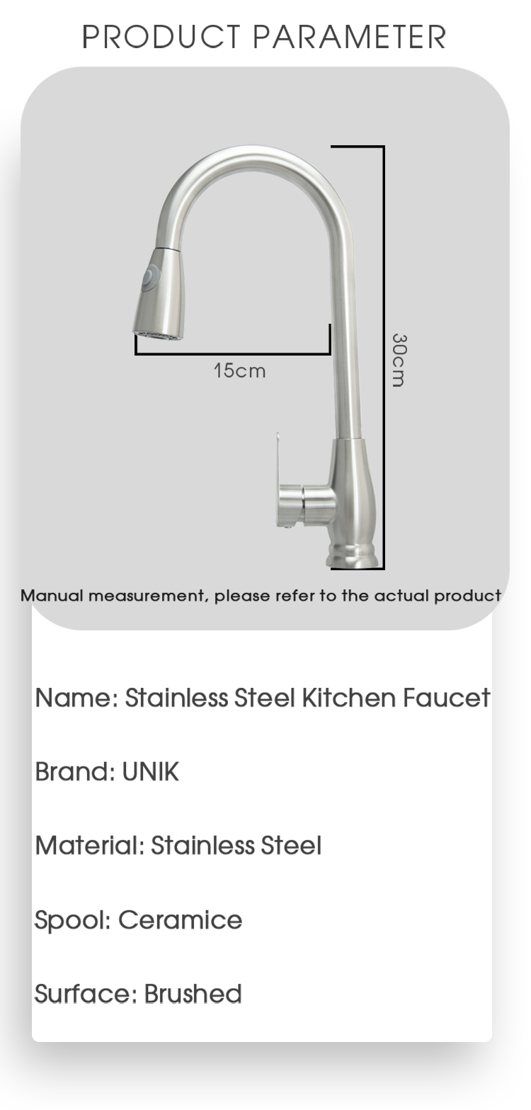 UNIK Stainless Steel Single Cold Faucet Detail 6