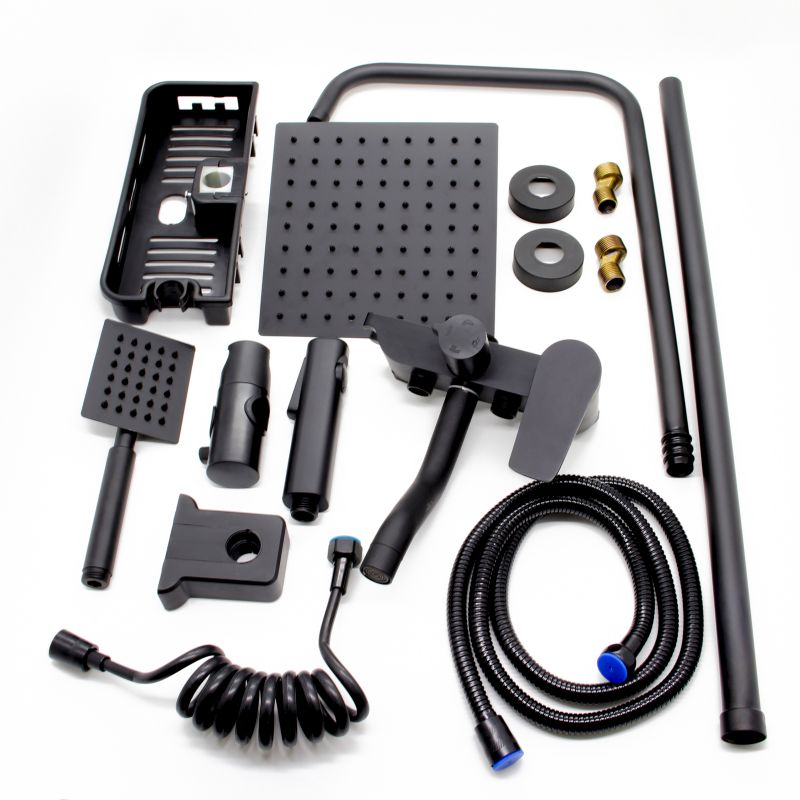 Famous Black bathroom stainless steel shower set Wall mounted bath set Supplier, Pricelist