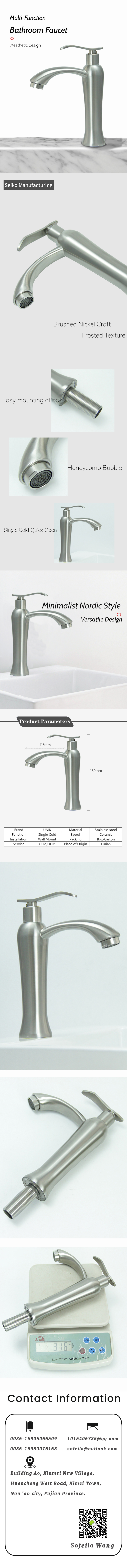 Stainless Steel Faucet Specification