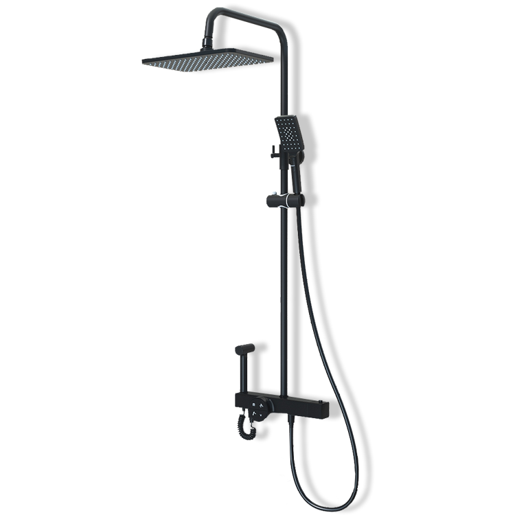 Cheap Black Stainless Steel Wall Bathroom Shower Faucet Set Factory, Company