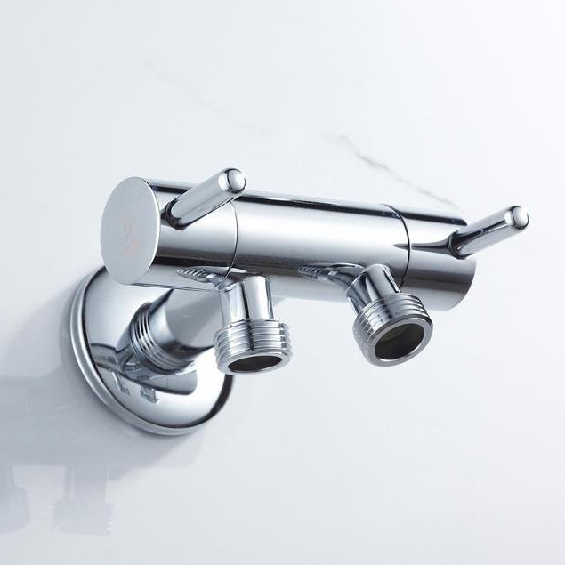 Stainless steel dual outlet angle valve showcase 4