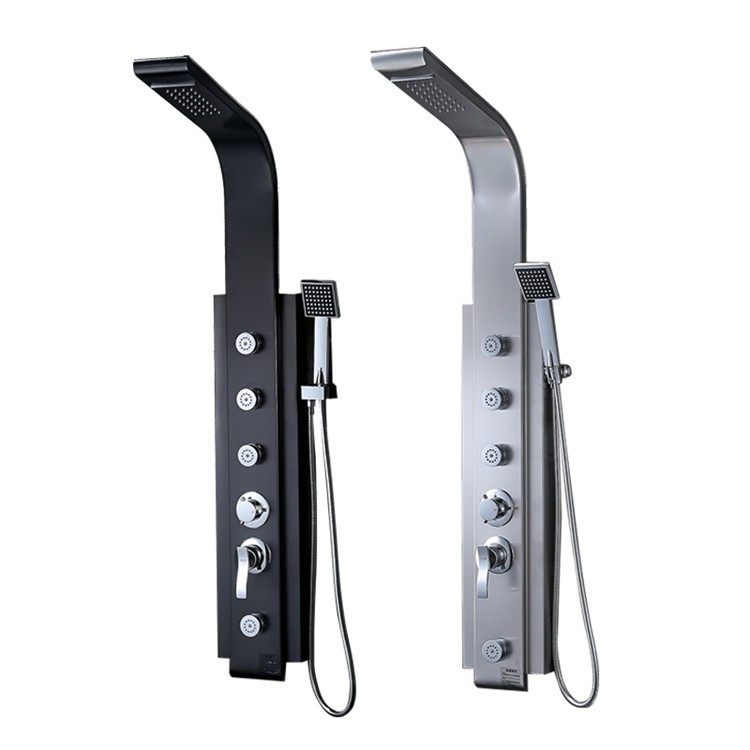 China 6 Feature shower panel brass bathroom shower set with LED lights Companies, Service