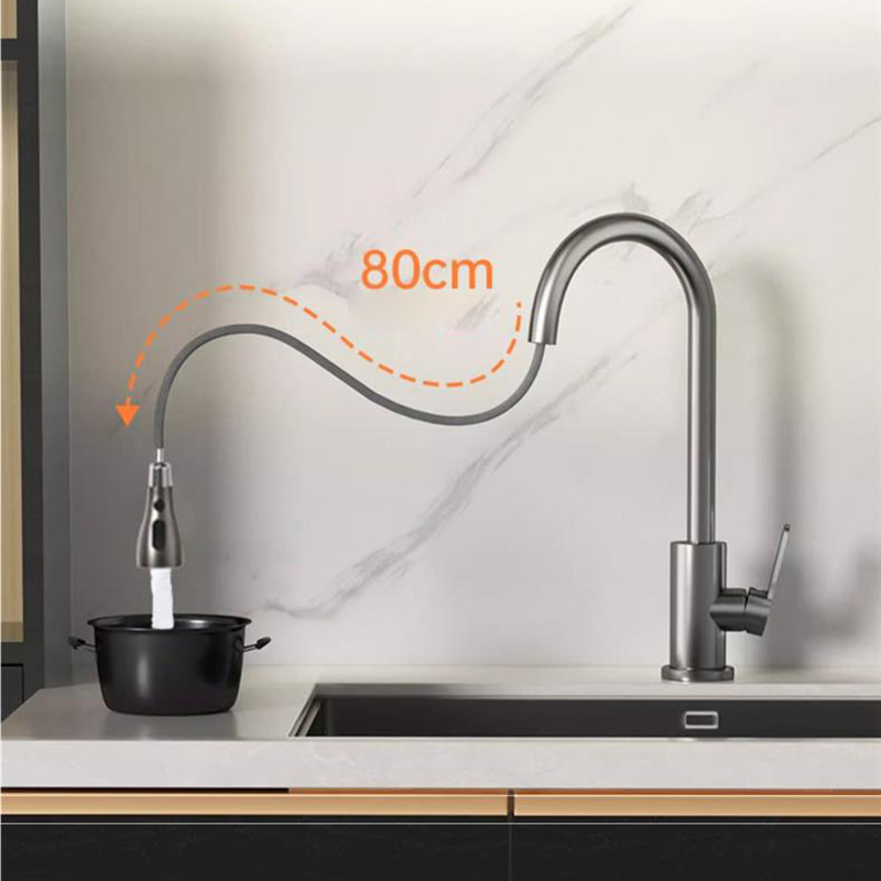 Famous Contemporary Kitchen Faucet Zinc Alloy Hot and Cold Dual-Function Pull-Out Spout Three Spray Modes 360° Swivel Lead-Free Eco-Friendly Available in Multiple Colors Pricelist, Service