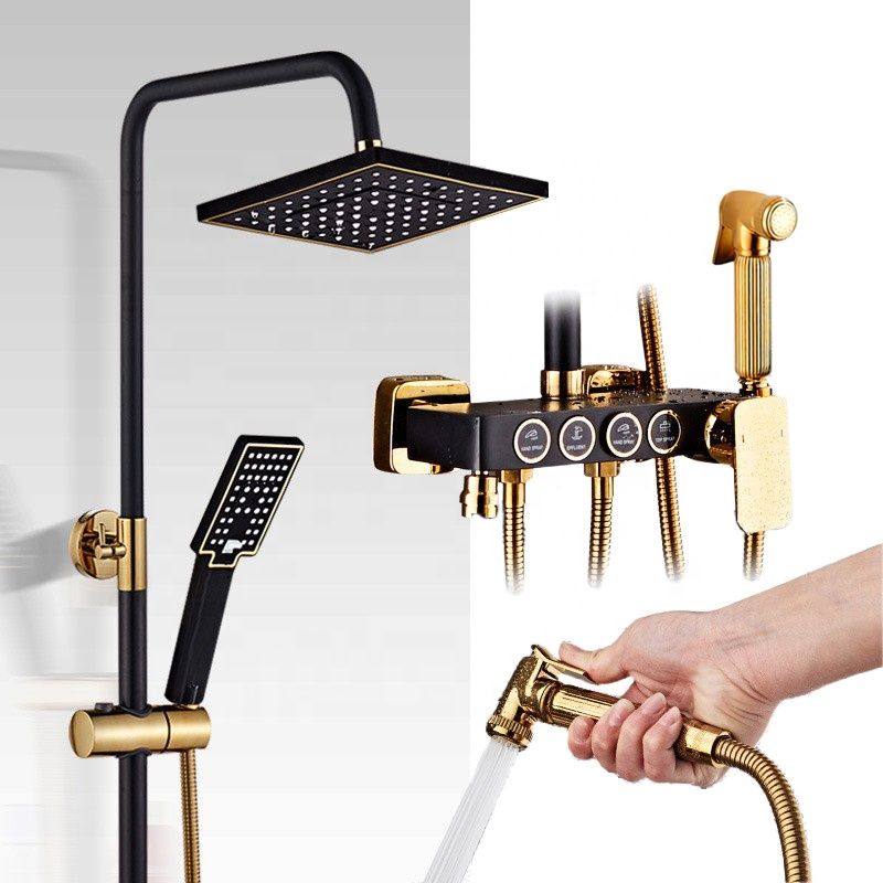 CE Certification Luxury brass bathroom shower set square thermostatic faucet Pricelist, Company