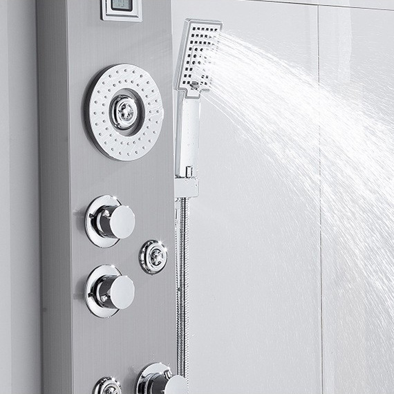 Discount Stainless steel modern shower panel Luxury bathroom shower set with LED ambient lights Manufacturers, Factories