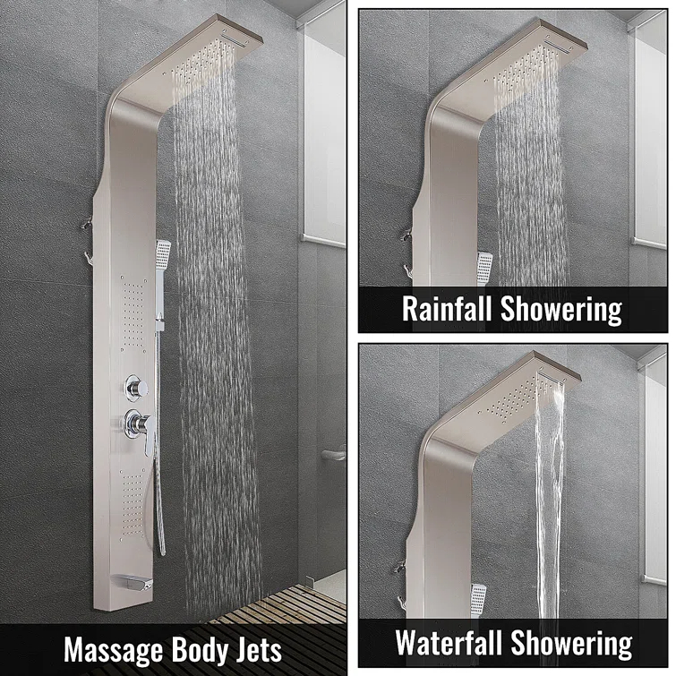OEM 5 features stainless steel shower panel bathroom Luxury shower set Company, Service