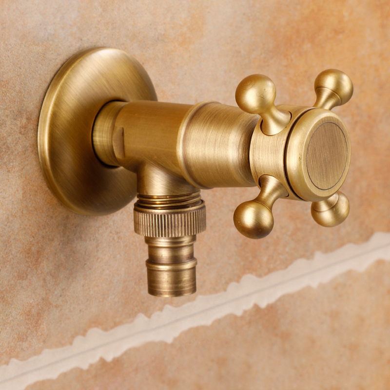 Wholesale antique European-style brass washing machine faucet retro extended quick opening into the wall nozzle thickened faucet