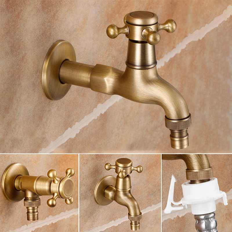 Retro brass faucet installations