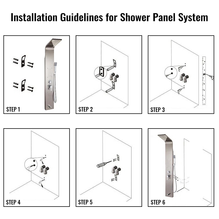 OEM 5 features stainless steel shower panel bathroom Luxury shower set Company, Service