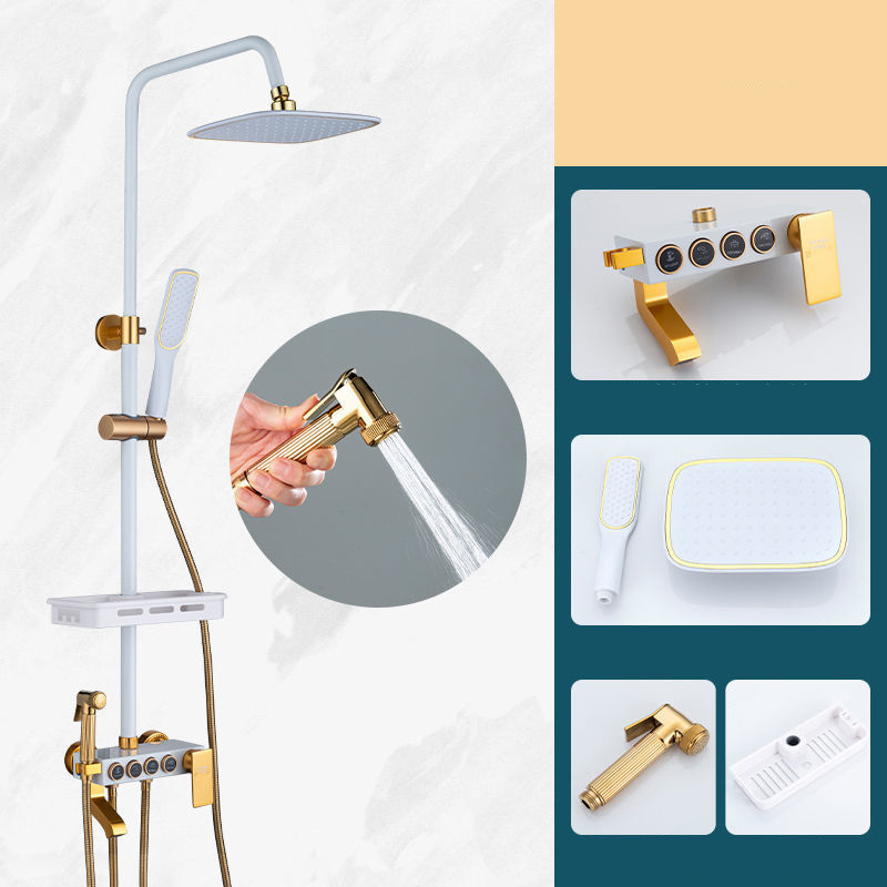 High-Quality Elevate Your Bathroom with the White Gold Multi-Function Shower Set Quotes, Exporters