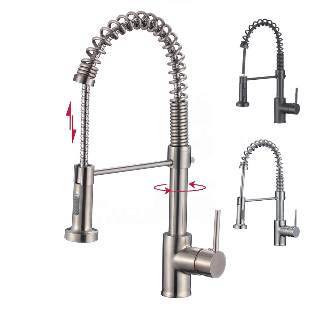 ODM 304 stainless steel kitchen spring faucet Cold and hot water double mode dish faucet Manufacturer, Exporters