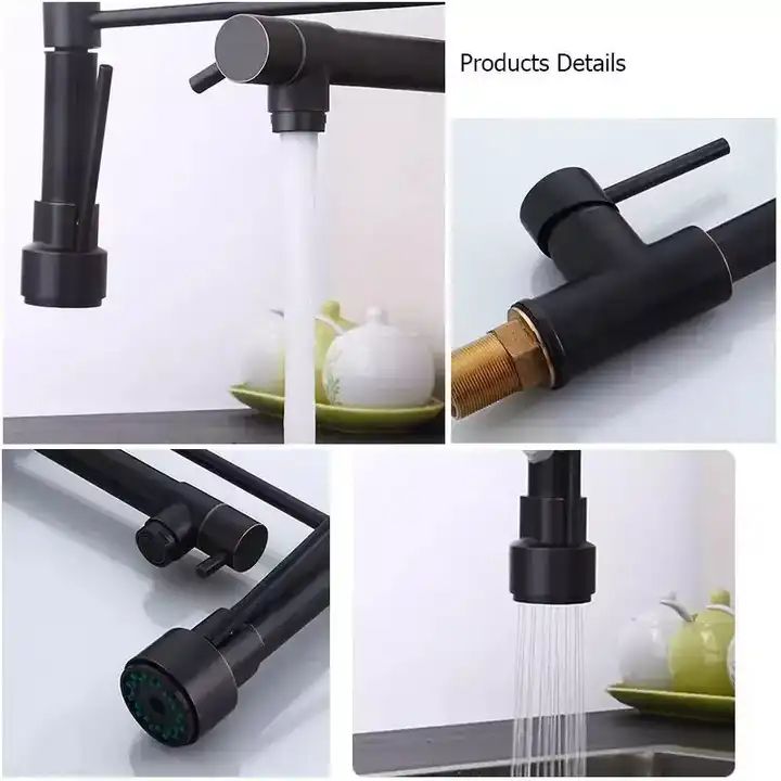 Pull-out stainless steel kitchen faucet - View 1