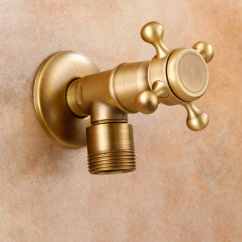 Wholesale antique European-style brass washing machine faucet retro extended quick opening into the wall nozzle thickened faucet