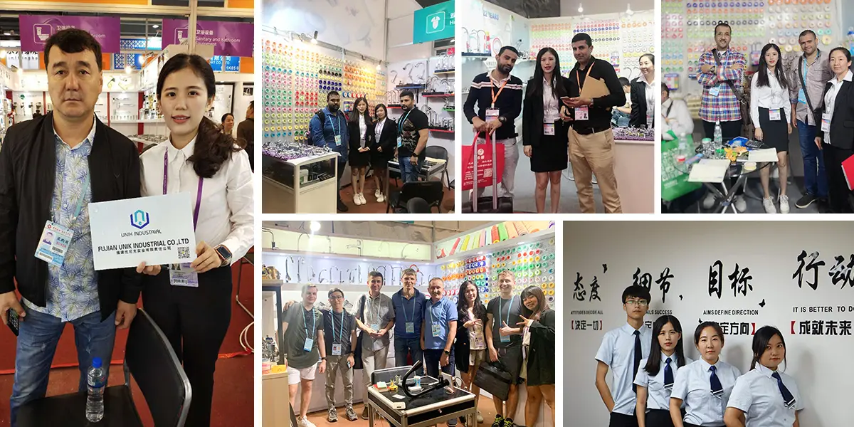 UNIK Industrial international trade exhibition booth display showcasing faucets and shower products