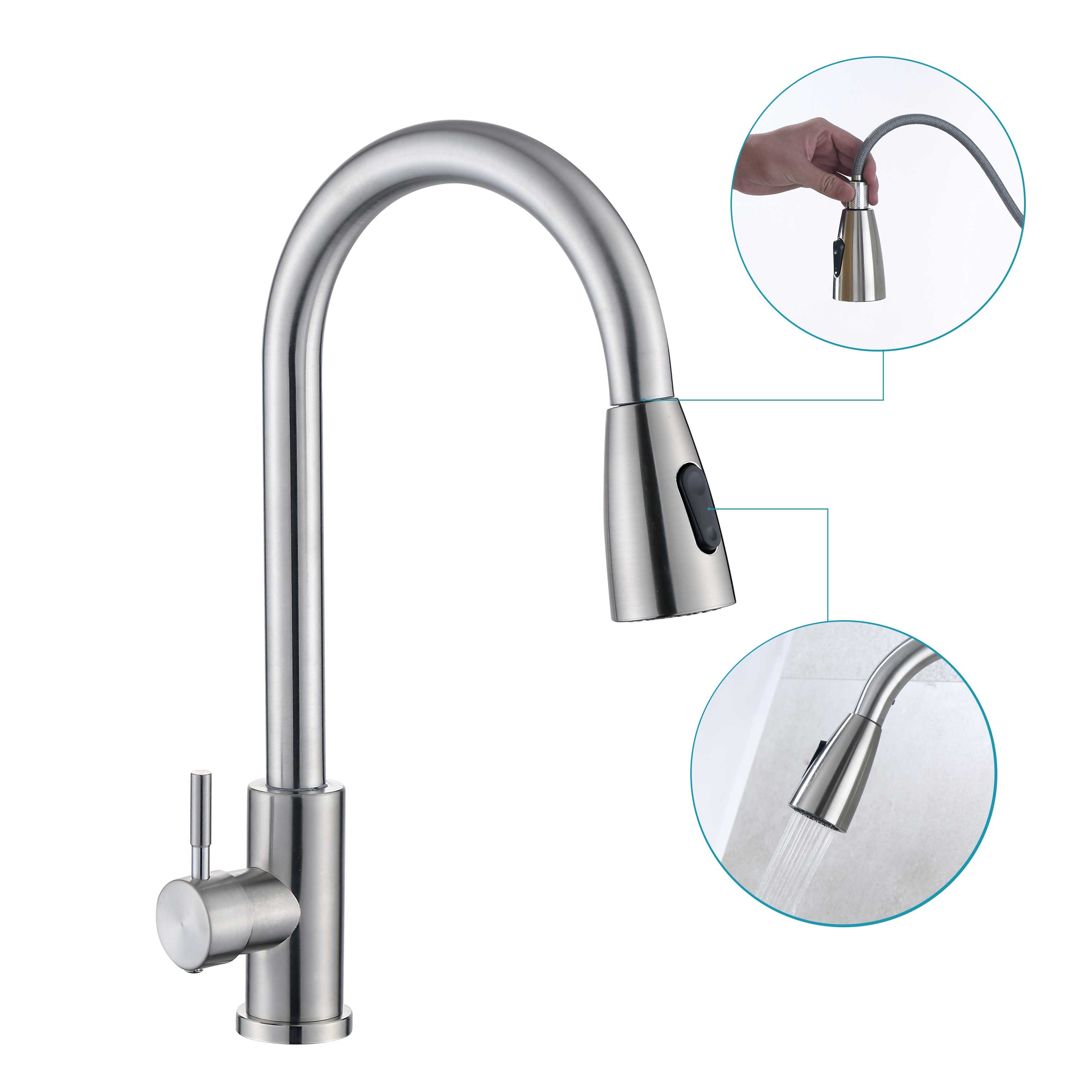 Cheap Pull-Out Stainless Steel Kitchen Faucet Exporters, Product