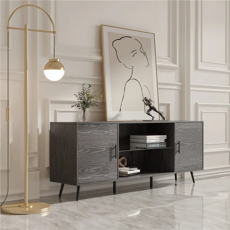 Buy TV Stand Mid-Century Wood Modern Entertainment Center Adjustable Storage Cabinet TV Console for Living Room Manufacturer, Products