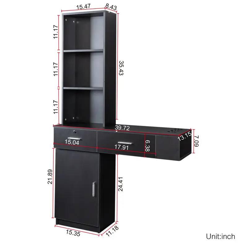 Famous Black modern simple hair desk, multi-layer storage, large storage space Product, Suppliers