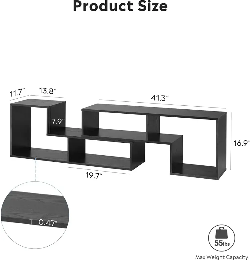 Best Particleboard TV Cabinet with Adjustable L-Shaped Shelves，Modern indoor furniture Products, Factory