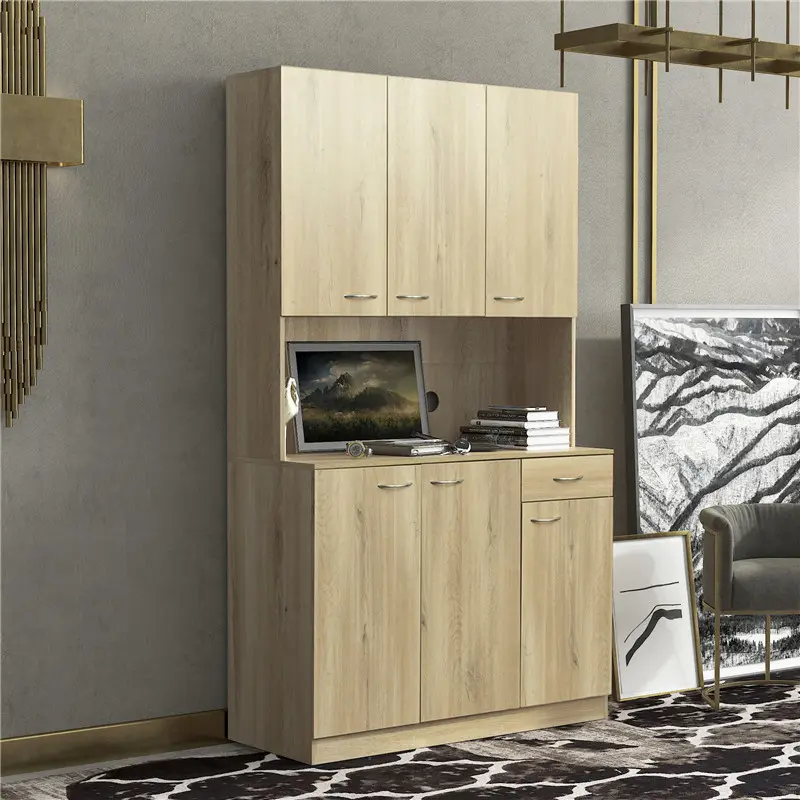 Buy 70.87" Tall Wardrobe& Kitchen Cabinet, with 6-Doors, 1-Open Shelves and 1-Drawer for bedroom, Rustic Oak color Manufacturers, Product
