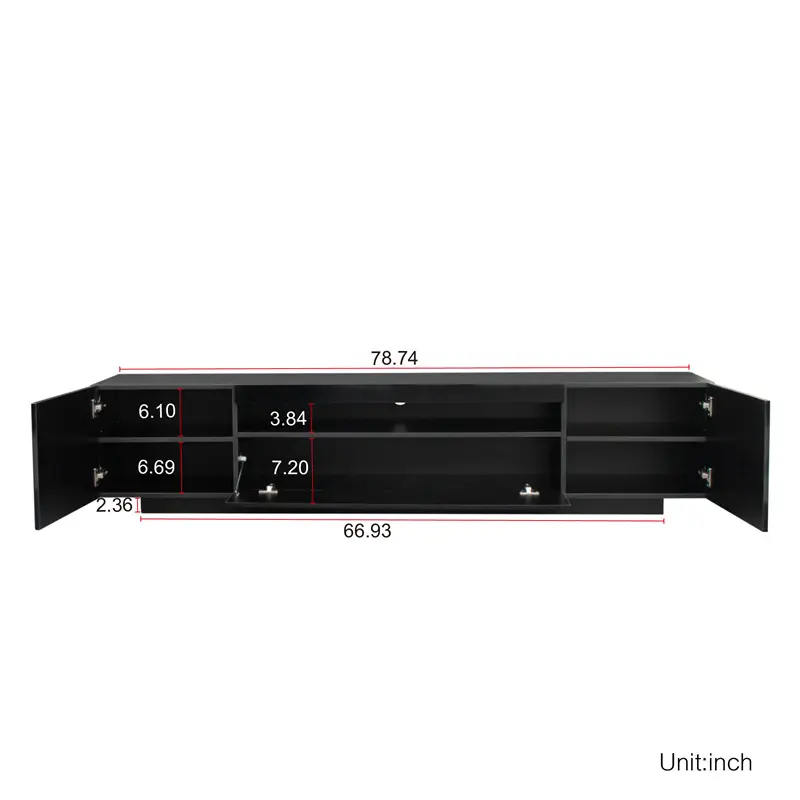 CE Certification TV Cabinet Wholesale, TV Stand with Lights, Modern LED TV Cabinet with Storage Drawers, Living Room Entertainment Center Media, Black color Manufacturer, Pricelist