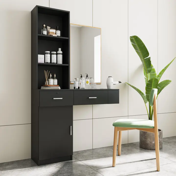 Famous Black modern simple hair desk, multi-layer storage, large storage space Product, Suppliers