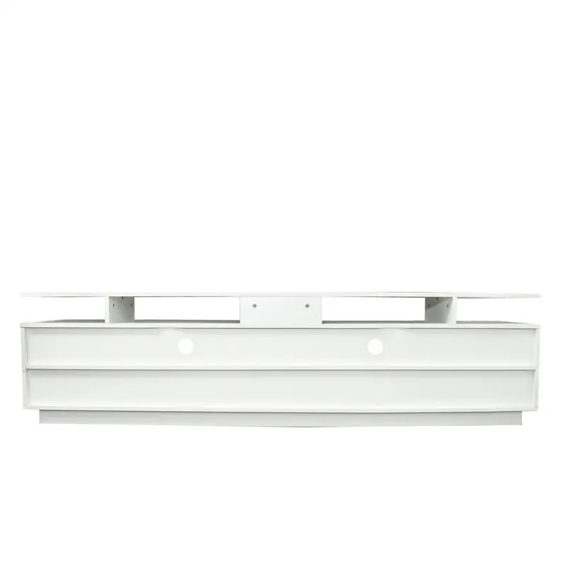 OEM Modern White TV Stand, 20 Colors LED TV Stand w/Remote Control Lights Companies, Factory