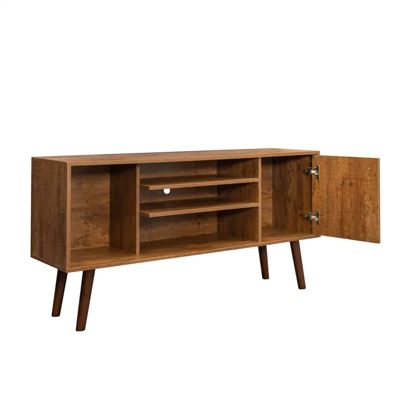 Custom TV Stand Use in Living Room Furniture with 1 storage and 2 shelves Cabinet, high quality particle board, Walnut color Supplier, Exporters
