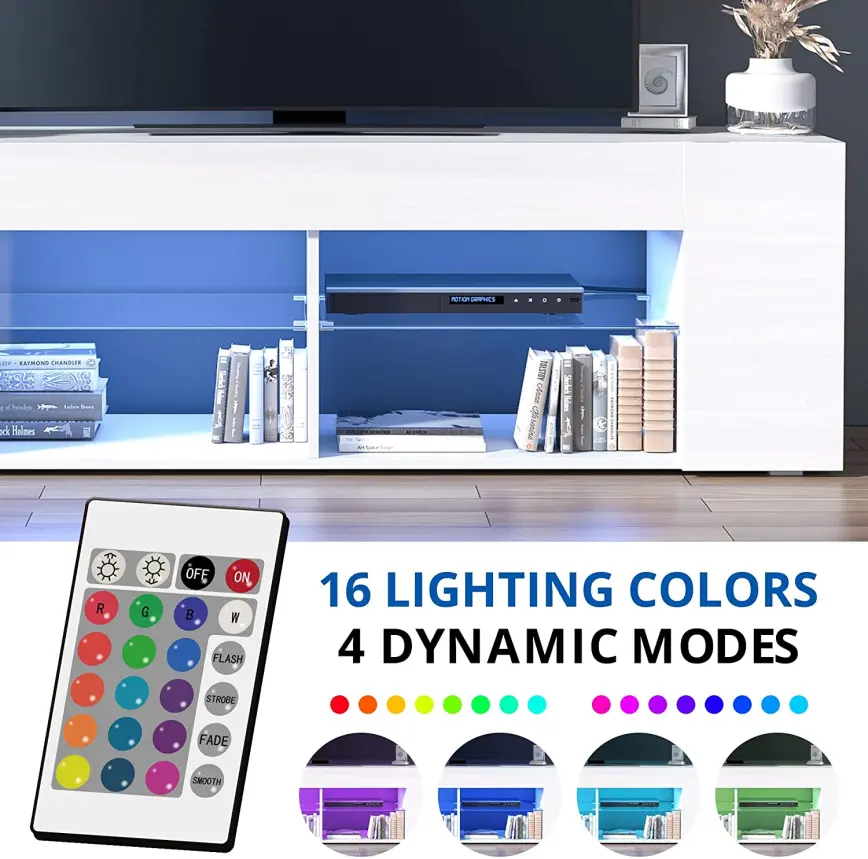 Custom Modern and Stylish High Gloss White LED TV Stand&Media Center - China Factory Manufacture Quotes, Factories