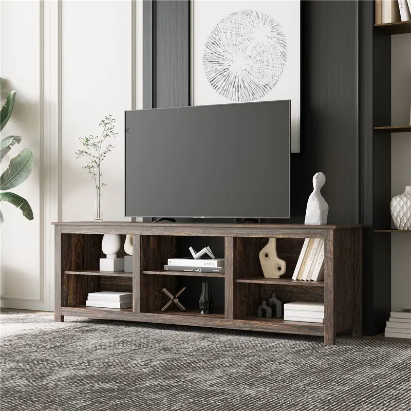 Wholesale Living room TV stand furniture with 6 storage compartments and 1 shelf cabinet, high-quality particle board Supplier, Products