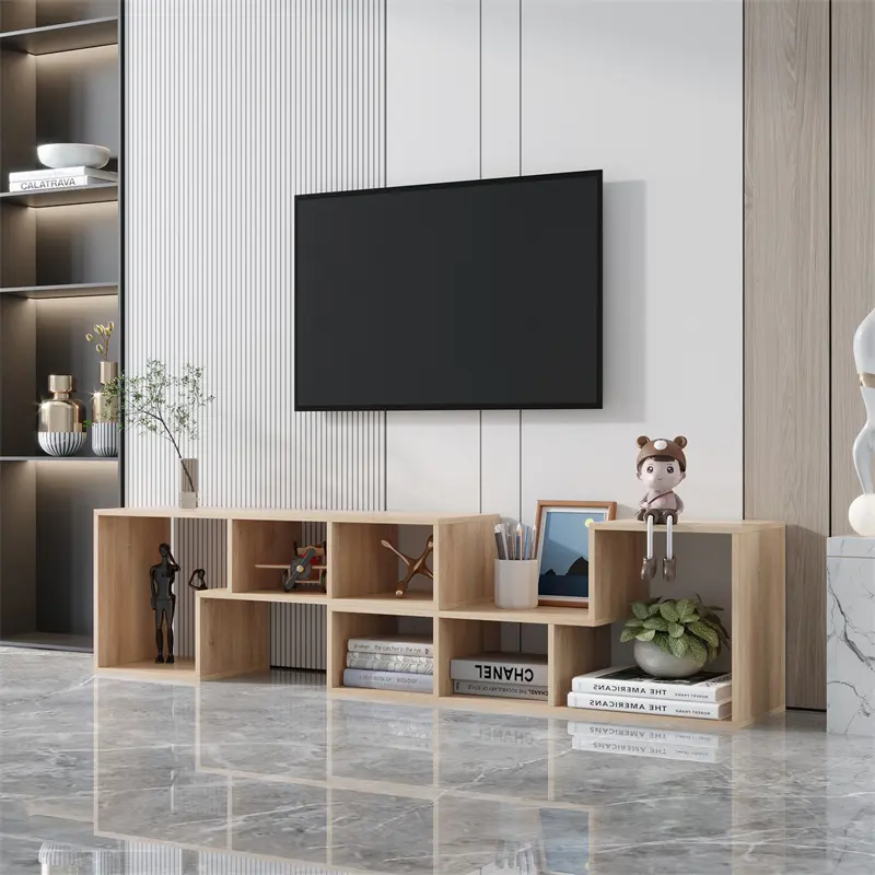 Custom Double L-Shaped Oak Stand, Display Shelf, Bookcase for Home Furniture, Rustic oak color Manufacturers, Factory