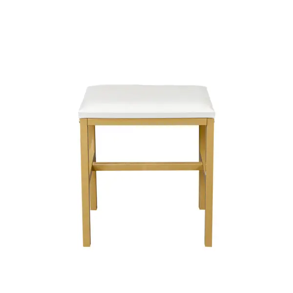 Best White, modern and simple vanity with stool, solid metal frame, large round mirror and storage space Manufacturers, Factory