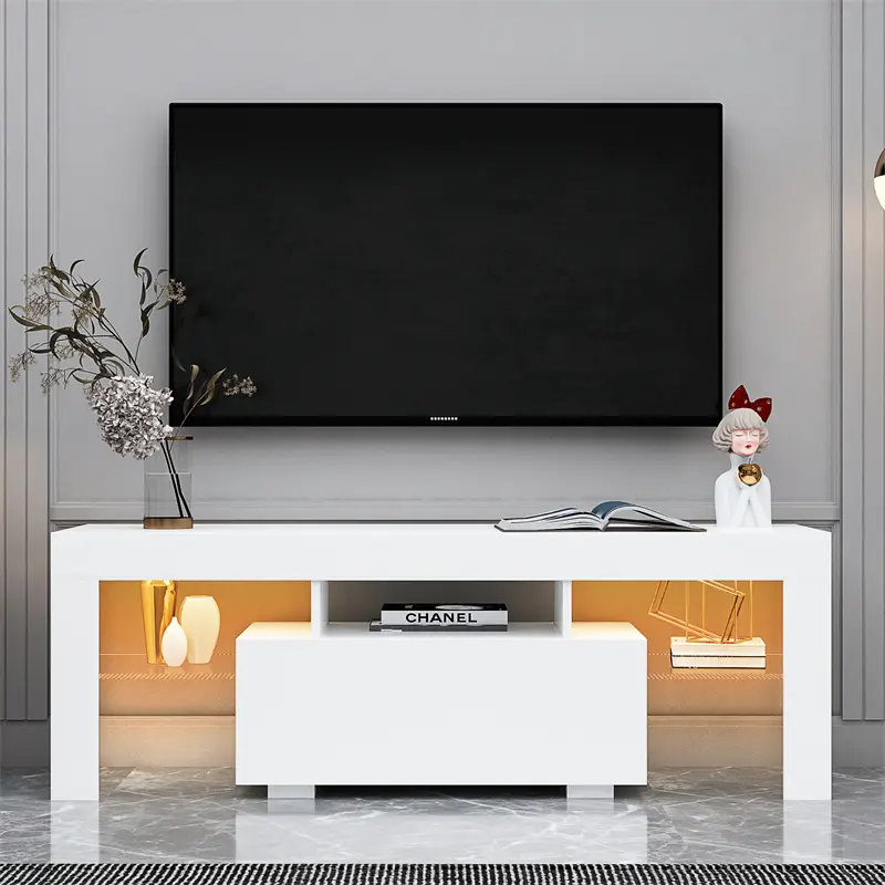 High-Quality Entertainment TV Stand, Large TV Stand TV Base Stand with LED Light TV Cabinet Product, Companies