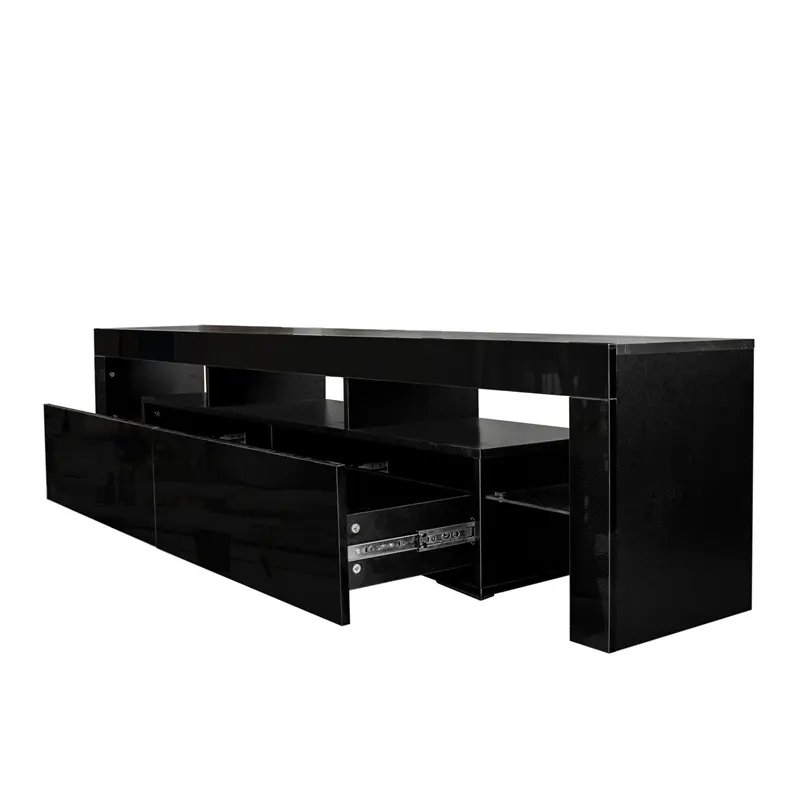 Famous Modern gloss black TV Stand for 80 inch TV , 20 Colors LED TV Stand w/Remote Control Lights Companies, Quotes